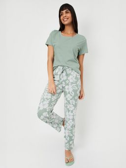 max - Women Floral Print T-shirt with Pyjama
