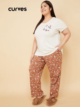 max - Women Printed T-shirt with Pyjama