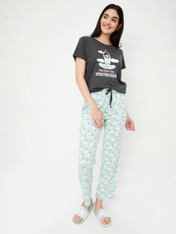 max - Women Printed T-shirt with Pyjama