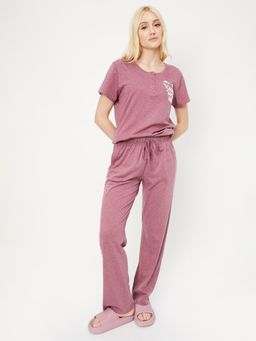 max - Women Printed T-shirt with Pyjama