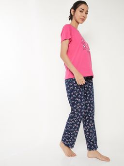 max - Women Cotton Printed T-shirt With Pyjama
