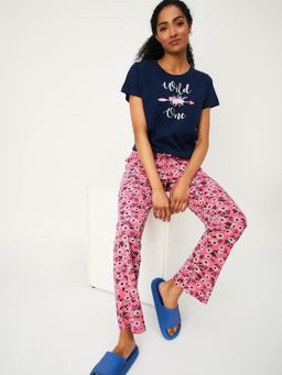 max - Women Printed T-shirt With Elasticated Pyjama