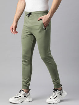 Tom Burg - Men Olive Solid Slim Fit Joggers