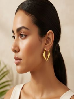 JEWELZ - Gold Geometric Hoop Earrings