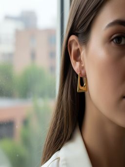 JEWELZ - Minimalist Rectangular Huggies