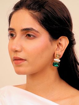Viana Jewels - Mrinal Stone Brass Earrings