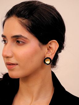 Viana Jewels - Siya Black Brass Stud Earrings
