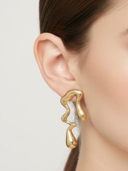 JEWELZ - Gold Plated Wave Earrings