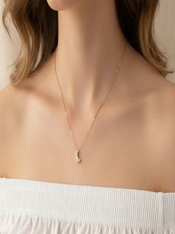 JEWELZ - Gold Plated Sparkling Crescent Moon Necklace