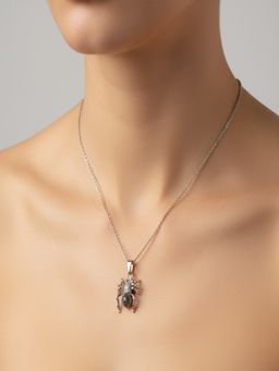 JEWELZ - Detailed Silver Spider Necklace