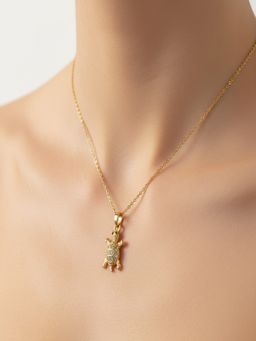 JEWELZ - Gold Plated Tiny Turtle Pendant Necklace