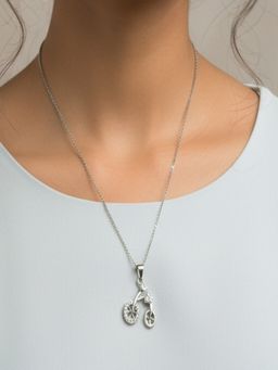 JEWELZ - Silver Bicycle Pendant Necklace