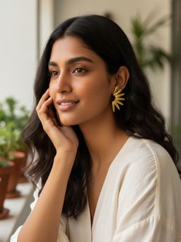 JEWELZ - Gold Tone Sunburst Stud Earrings