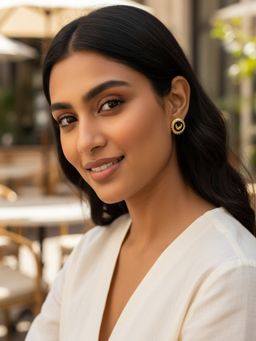 JEWELZ - Gold Tone Oval Stud Earrings