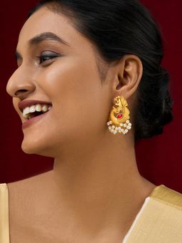 Teejh - Varid Oxidised Peacock Earrings