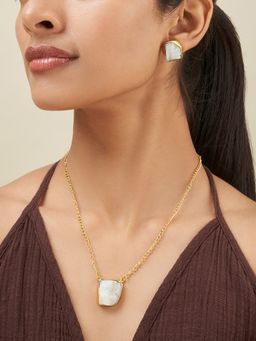 Teejh - Ishaya White Natural Stone Jewellery Set