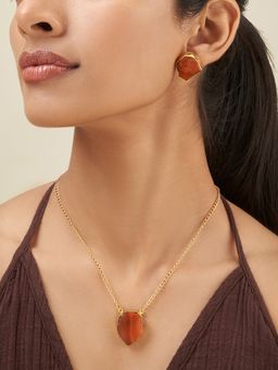 Teejh - Ishaya Brown Natural Stone Jewellery Set