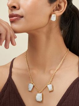 Teejh - Seraya White Natural Stone Jewellery Set