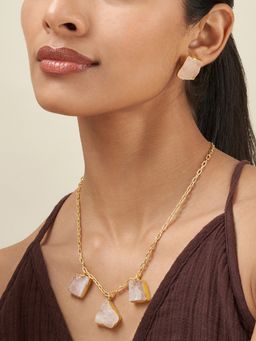 Teejh - Seraya Pink Natural Stone Jewellery Set