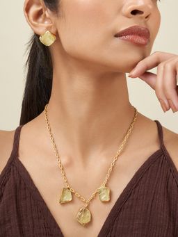 Teejh - Seraya Yellow Natural Stone Jewellery Set