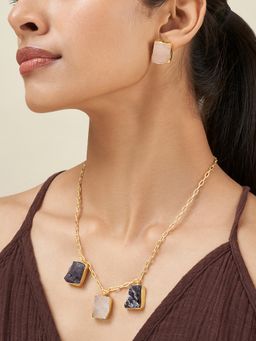 Teejh - Seraya Multi-Colour Natural Stone Jewellery Set