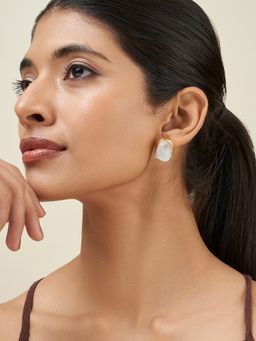 Teejh - Elira White Natural Stone Earrings