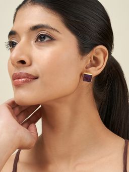 Teejh - Elira Purple Natural Stone Earrings