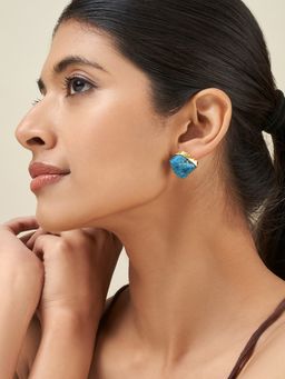 Teejh - Elira Dark Blue Natural Stone Earrings