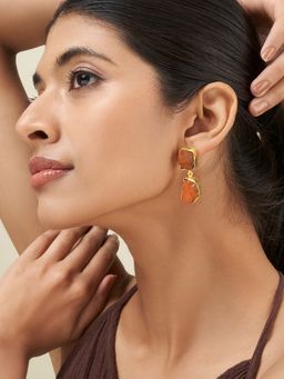 Teejh - Eshira Brown Natural Stone Earrings
