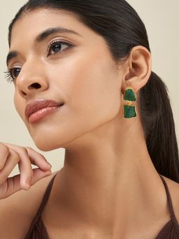Teejh - Eshira Dark Green Natural Stone Earrings