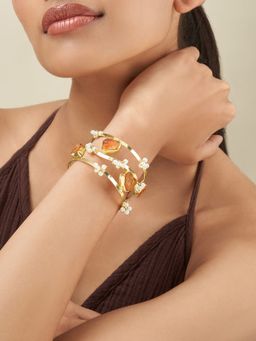 Teejh - Amiraani Brown Natural Stone Bracelet