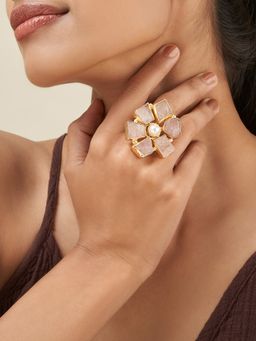 Teejh - Veyna Pink Natural Stone Ring