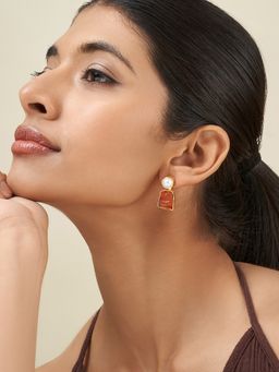 Teejh - Liora Brown Natural Stone Earrings