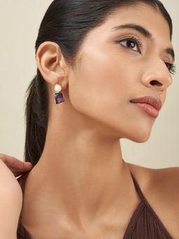 Teejh - Liora Purple Natural Stone Earrings
