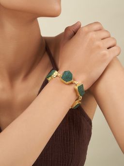 Teejh - Reysha Dark Green Natural Stone Bracelet