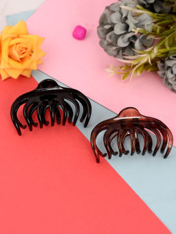 Silvermerc Designs - Women Black and Brown Claw Clips (Pack Of 2)