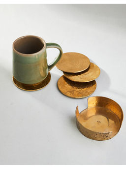 Fabindia - Brass Jiera Metal Coasters (Set of 4)