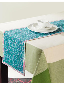 Fabindia - Teal Cotton Hand Block Print Runner