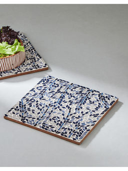 Fabindia - Blue Phulwari Glass Mosaic Trivet (Set of 2)