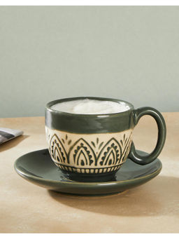 Fabindia - Green Leela Ceramic Cup & Saucer