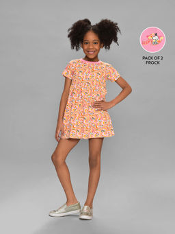 Mi Arcus - Cotton Peanuts Snoopy Printed Dress for Girls (Pack of 2)