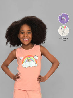 Mi Arcus - Cotton Peanuts Snoopy Printed Sleeveless Vest Top for Kids (Pack of 3)