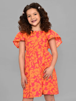 Mi Arcus - Cotton Printed Knee Length Dress for Girls