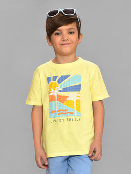 Mi Arcus - Cotton Printed Yellow T-Shirt for Kids