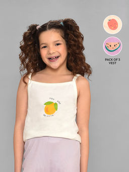 Mi Arcus - Cotton Printed Camisole Top for Girls (Pack of 3)