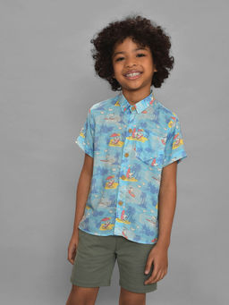 Mi Arcus - Peanuts Snoopy Printed Blue Shirt for Boys
