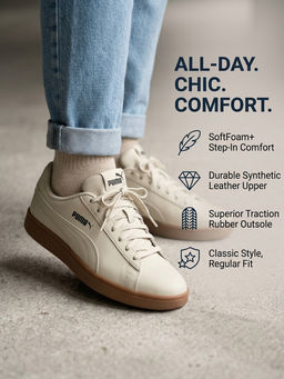 Puma - Smashic Comfort Casual Sneakers - Beige