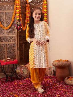 Cherry & Jerry - Girls Printed Kurta and Salwar with Dupatta (Set of 3)