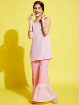 Cherry & Jerry - Girls Embroidered Kurta and Sharara (Set of 2)