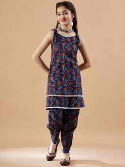 Cherry & Jerry - Girls Floral Print Kurta and Dhoti Pants (Set of 2)